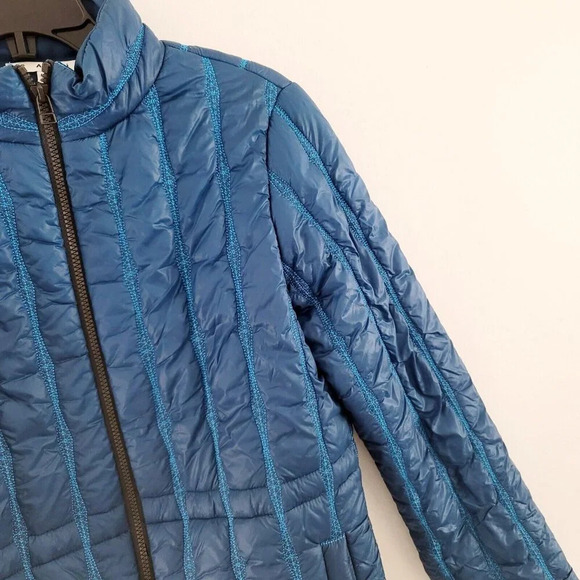Cabi Poseidon Puffer 914 Teal Blue Zip Up Mock Neck Outdoor Jacket Coat XS - Picture 10 of 15